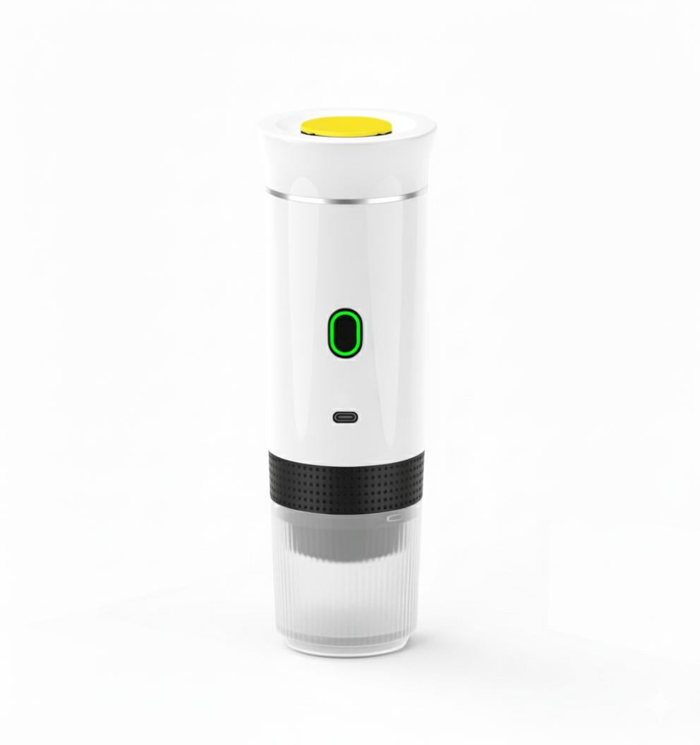 Panda Relax – Tragbare Kaffeemaschine & Espressomaker in Weiß, ideal für Camping, Reisen & Büro